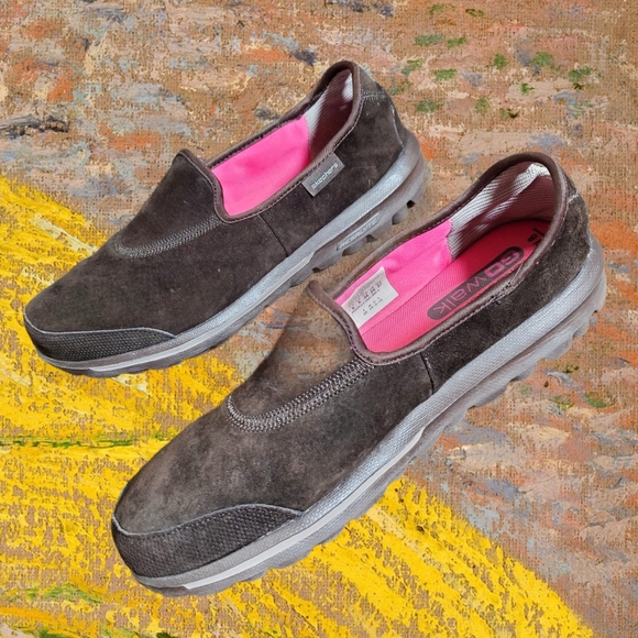 Skechers GO walk Slip-on Shoes Brown Suede size 8 - Picture 5 of 6